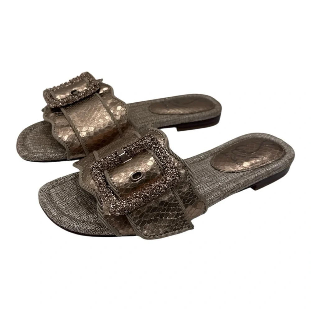 Sam Edelman Bambi 2 Snakeskin Embossed Slide Sandal (Women) Size 6.5